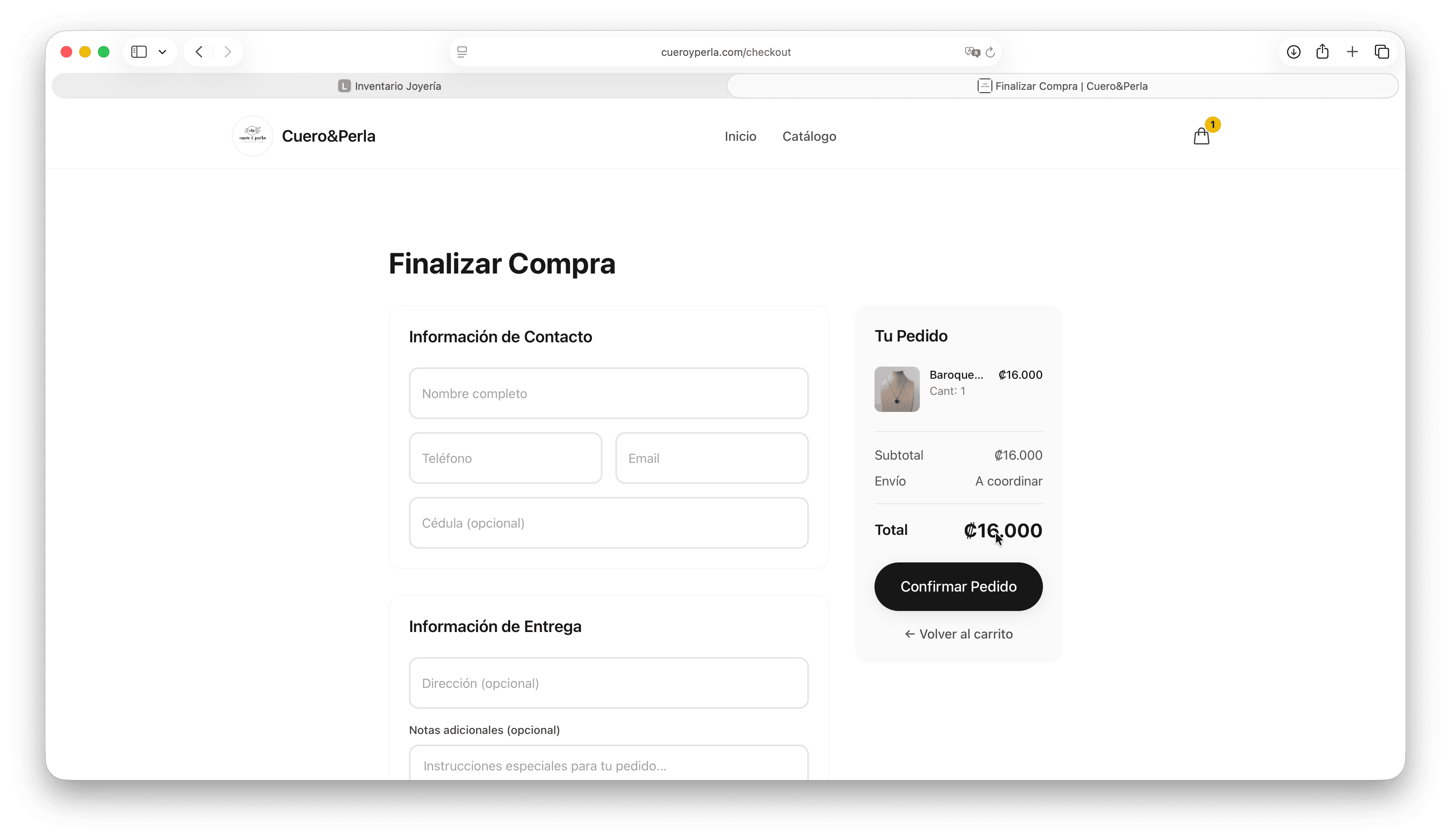 Storefront checkout flow